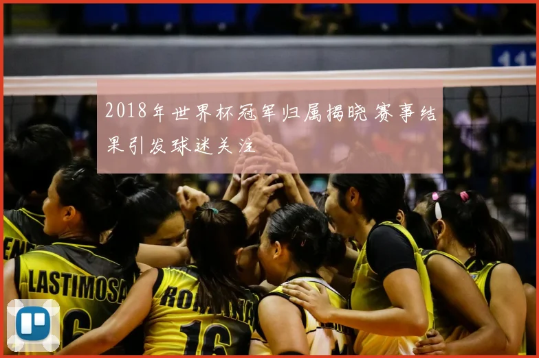 2018年世界杯冠军归属揭晓 赛事结果引发球迷关注
